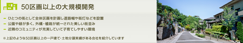 50区画以上の大規模開発