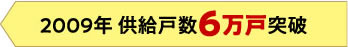 2009年 供給戸数6万戸突破